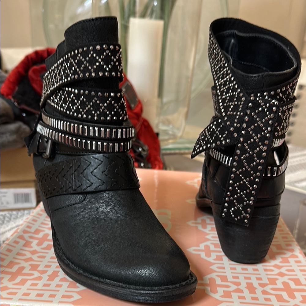 Black Studded Ankle Boots